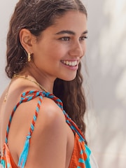 Tropical Leopard Print Cold Shoulder Cover-Up - Image 7 of 9