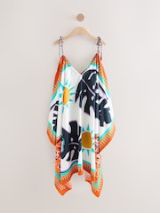 Tropical Leopard Print Cold Shoulder Cover-Up - Image 8 of 9