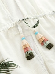 Ecru Palm Maxi Tie Waist Kimono Cover-Up - Image 9 of 9
