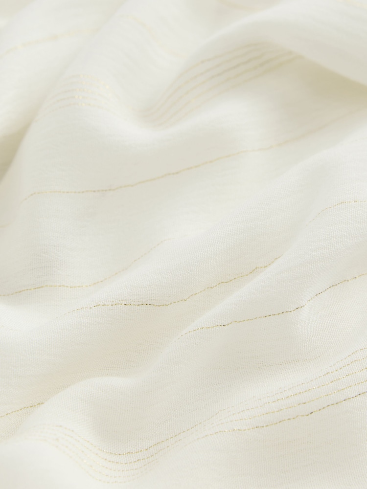 Ecru with Gold Sparkle Stripe Cold Shoulder Cover-Up - Image 7 of 7