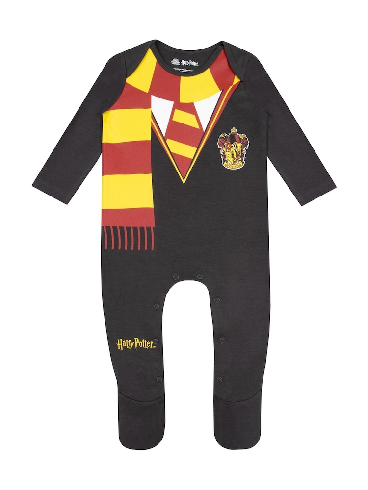 Character Grey Baby Harry Potter Gryffindor 100% Cotton Sleepsuit - Image 1 of 5