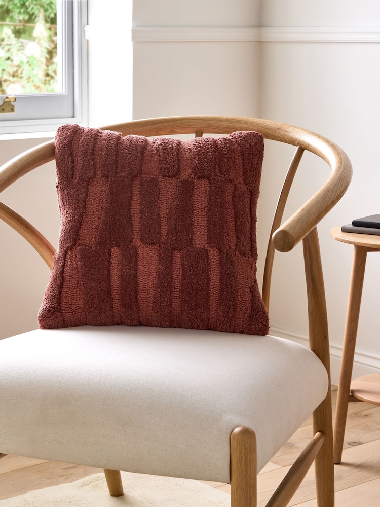 Jasper Conran London Rust Red Papercut Tufted Cushion - Image 1 of 2 Jasper Conran London Rust Red Papercut Tufted Cushion - Image 1 of 2