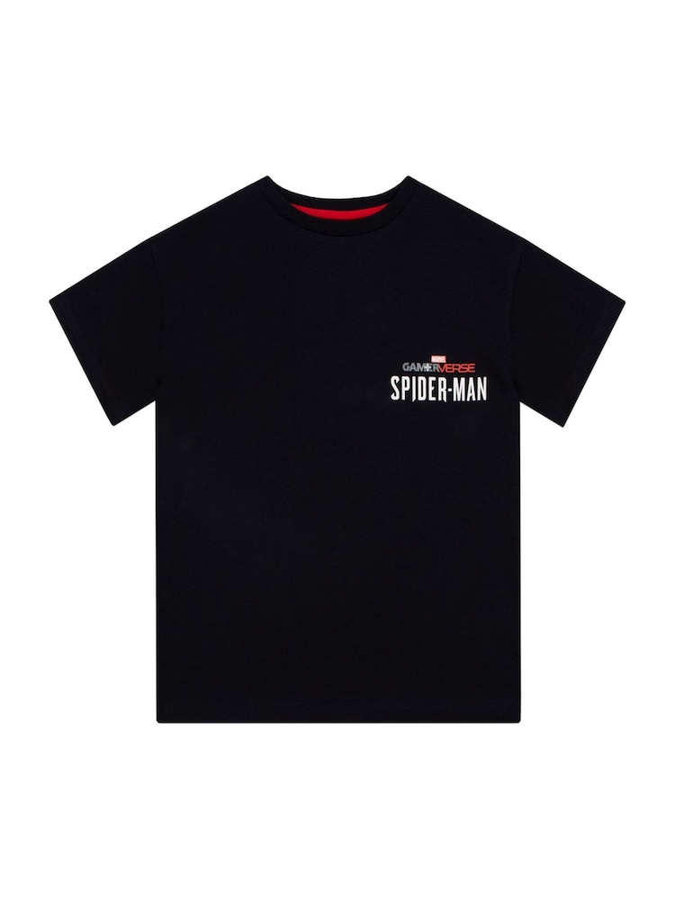 Character Black Marvel Spider-Man Gamer 100% Cotton T-Shirt - Image 1 of 10
