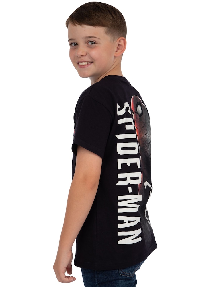Character Black Marvel Spider-Man Gamer 100% Cotton T-Shirt - Image 10 of 10