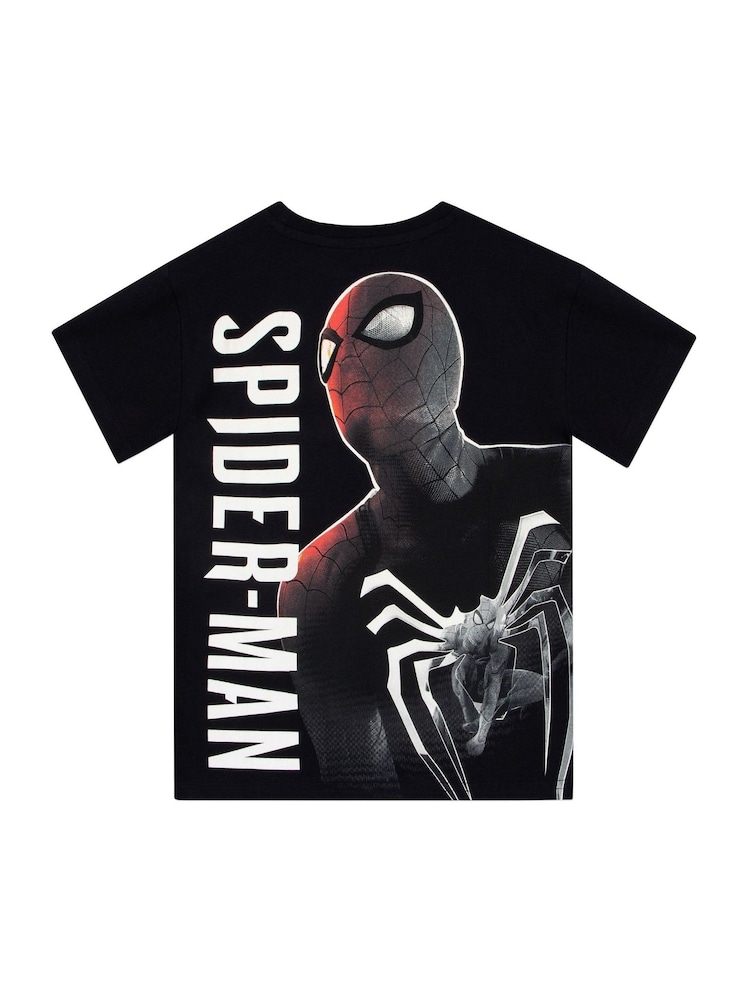 Character Black Marvel Spider-Man Gamer 100% Cotton T-Shirt - Image 2 of 10