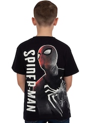 Character Black Marvel Spider-Man Gamer 100% Cotton T-Shirt - Image 9 of 10