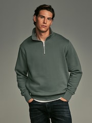 Black/Green Jersey Cotton Rich Quarter Zip Sweatshirts 2 Pack - Image 3 of 16