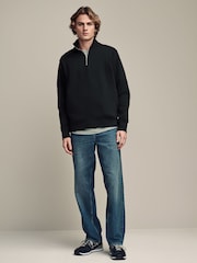 Black/Green Jersey Cotton Rich Quarter Zip Sweatshirts 2 Pack - Image 4 of 16