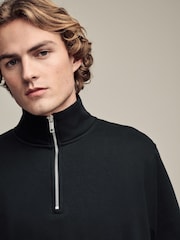 Black/Green Jersey Cotton Rich Quarter Zip Sweatshirts 2 Pack - Image 8 of 16