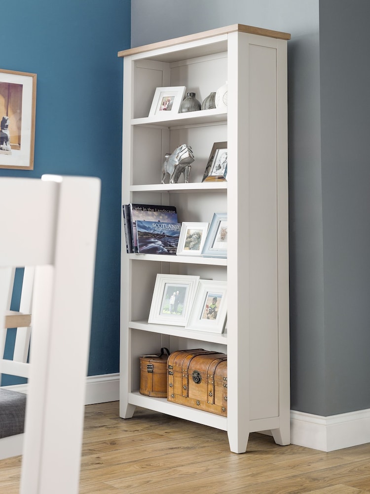 Julian Bowen Elephant Grey Euro Oak Richmond Tall Bookcase - Image 1 of 1