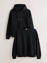 Black Hoodie and Crew Set 2 Pack - Image 1 of 9