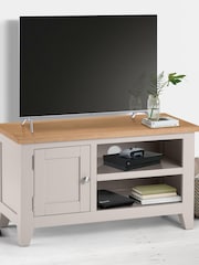 Julian Bowen Elephant Grey Euro Oak Richmond TV Unit - Image 1 of 5