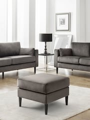 Julian Bowen Grey Velvet Hayward Ottoman - Image 1 of 6