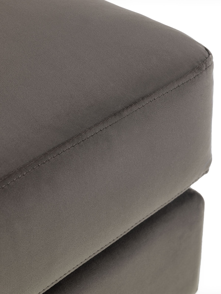 Julian Bowen Grey Velvet Hayward Ottoman - Image 6 of 6