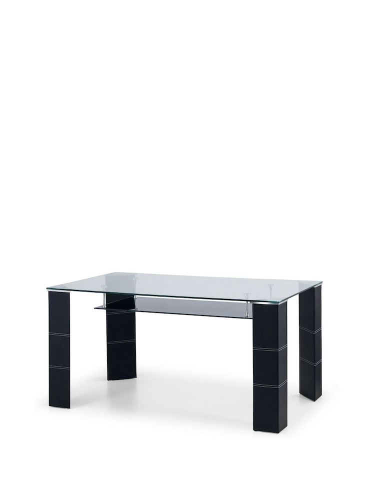 Julian Bowen Black Greenwich Glass Dining Table - Image 1 of 1