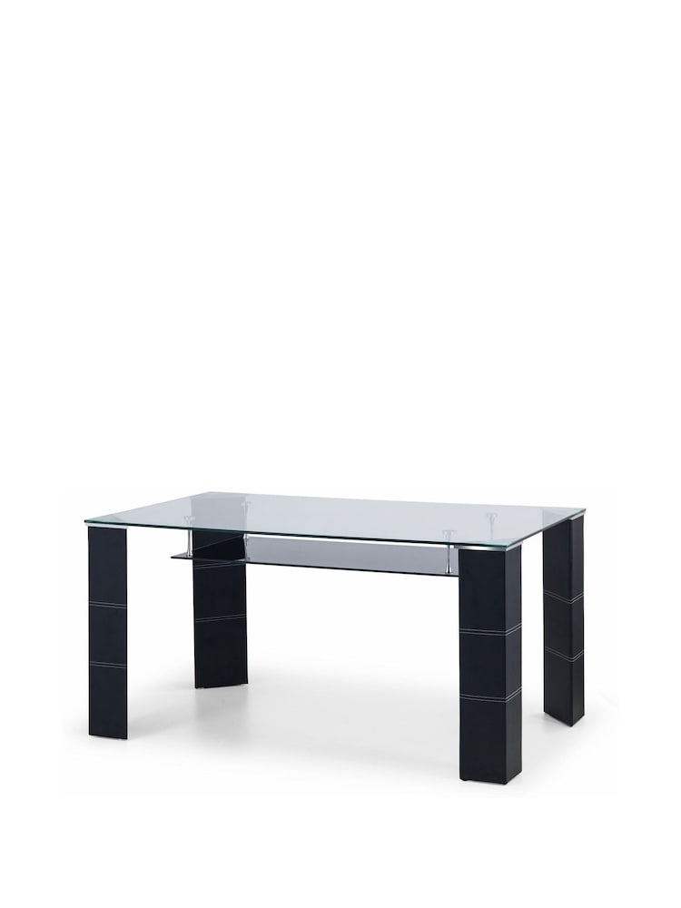 Julian Bowen Black Greenwich Glass Dining Table - Image 5 of 5 Julian Bowen Black Greenwich Glass Dining Table - Image 5 of 5