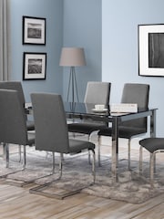 Julian Bowen Set of 2 Slate Grey Roma Cantilever Dining Chairs - Image 1 of 6