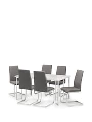 Julian Bowen Set of 2 Slate Grey Roma Cantilever Dining Chairs - Image 5 of 6