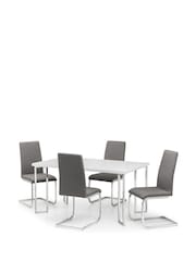 Julian Bowen Set of 2 Slate Grey Roma Cantilever Dining Chairs - Image 6 of 6