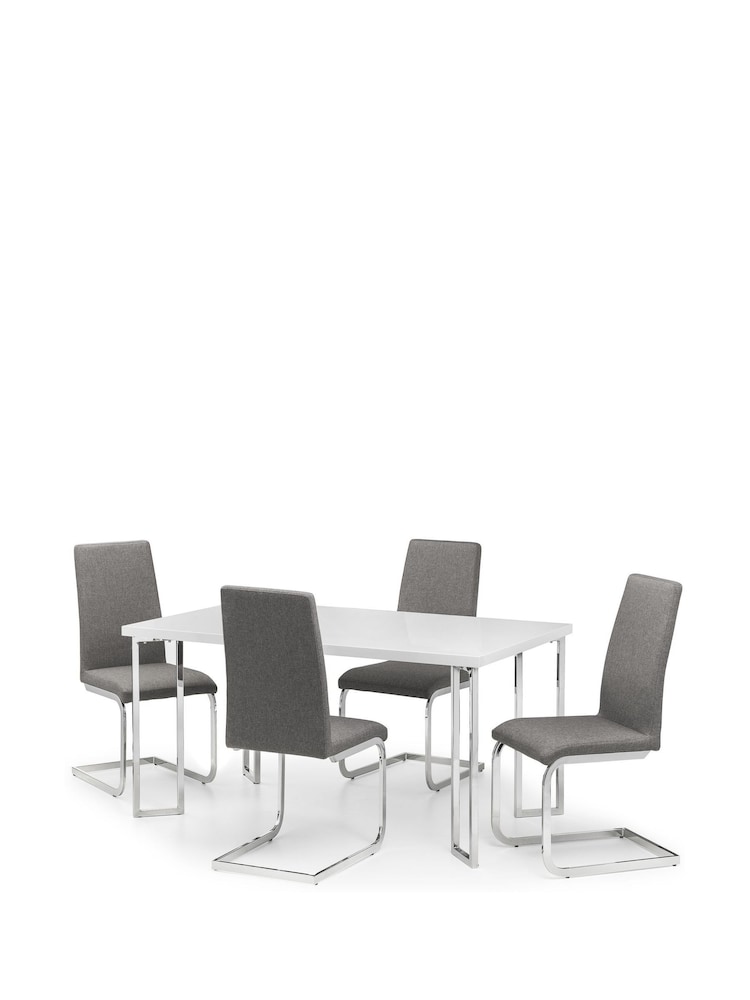 Julian Bowen Set of 2 Slate Grey Roma Cantilever Dining Chairs - Image 6 of 6