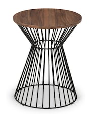 Julian Bowen Walnut Black Jersey Round Wire Lamp Table - Image 2 of 5