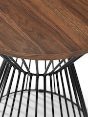 Julian Bowen Walnut Black Jersey Round Wire Lamp Table - Image 4 of 5