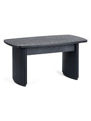 Julian Bowen Black Louis Fluted Compact Coffee Table - Image 2 of 9