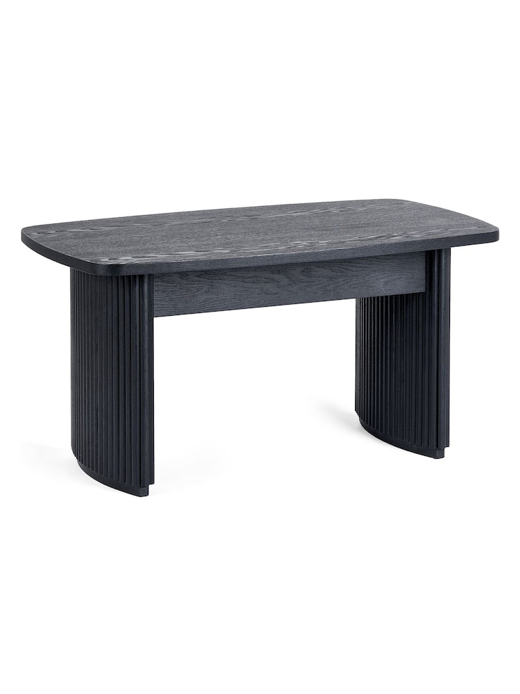 Julian Bowen Black Louis Fluted Compact Coffee Table - Image 2 of 9