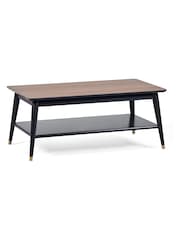 Julian Bowen Walnut Black Findlay Coffee Table With Shelf - Image 2 of 3