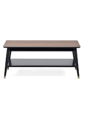 Julian Bowen Walnut Black Findlay Coffee Table With Shelf - Image 3 of 3