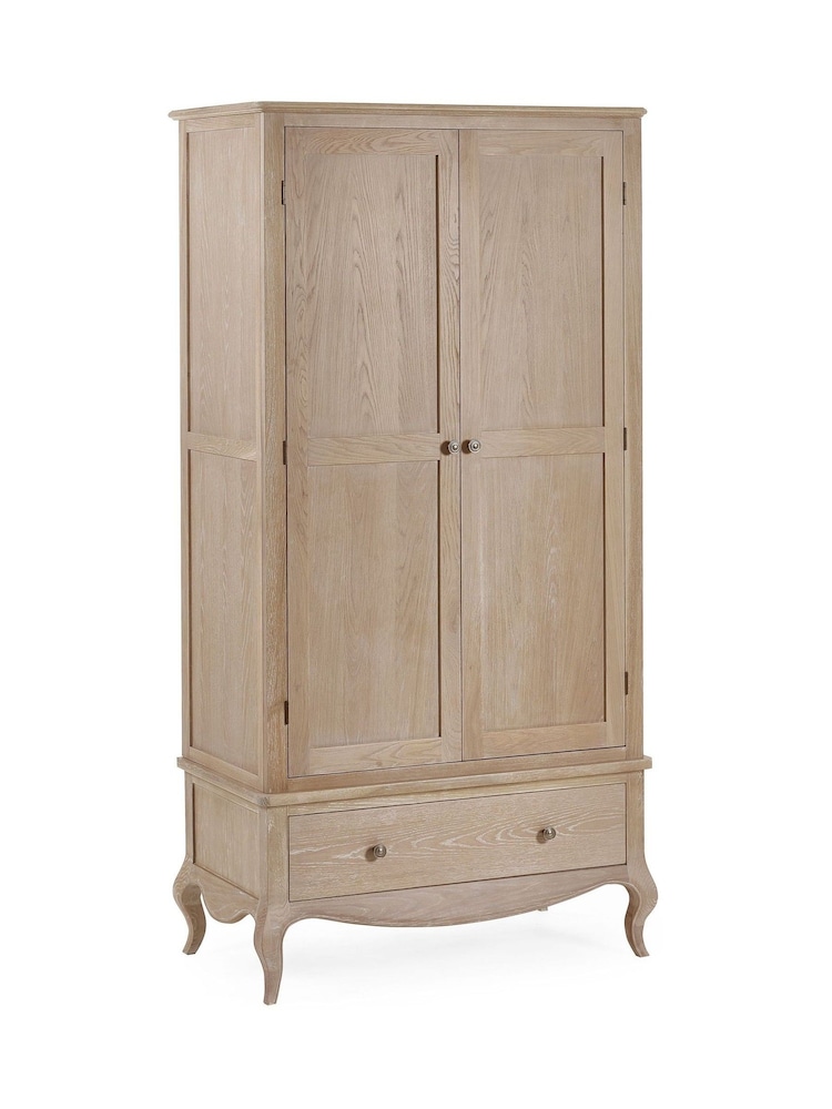 Julian Bowen Limed Oak Camille Double 1 Drawer Wardrobe - Image 2 of 6