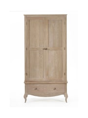 Julian Bowen Limed Oak Camille Double 1 Drawer Wardrobe - Image 3 of 6