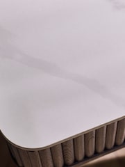 Julian Bowen White Marble Black Louis Fluted Lamp Table With Drawer - Image 8 of 9