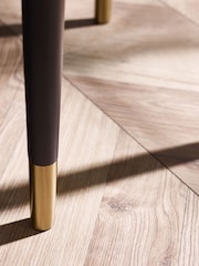 Julian Bowen White Marble Black Louis Fluted Lamp Table With Drawer - Image 9 of 9
