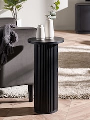Julian Bowen Black Louis Fluted Drinks Table - Image 1 of 9