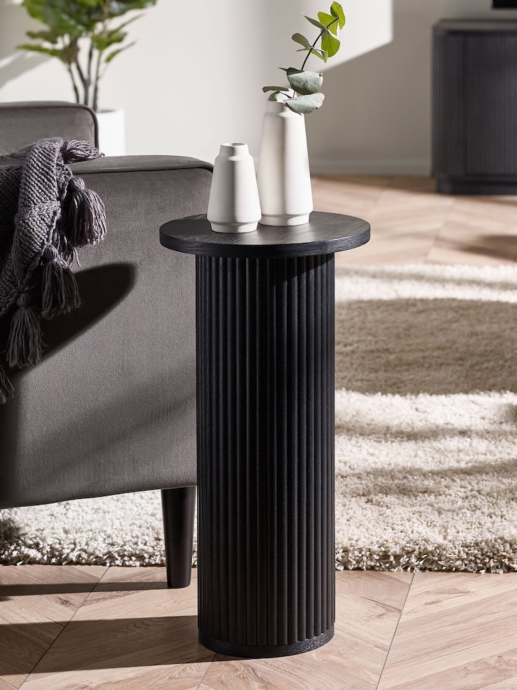 Julian Bowen Black Louis Fluted Drinks Table - Image 1 of 9
