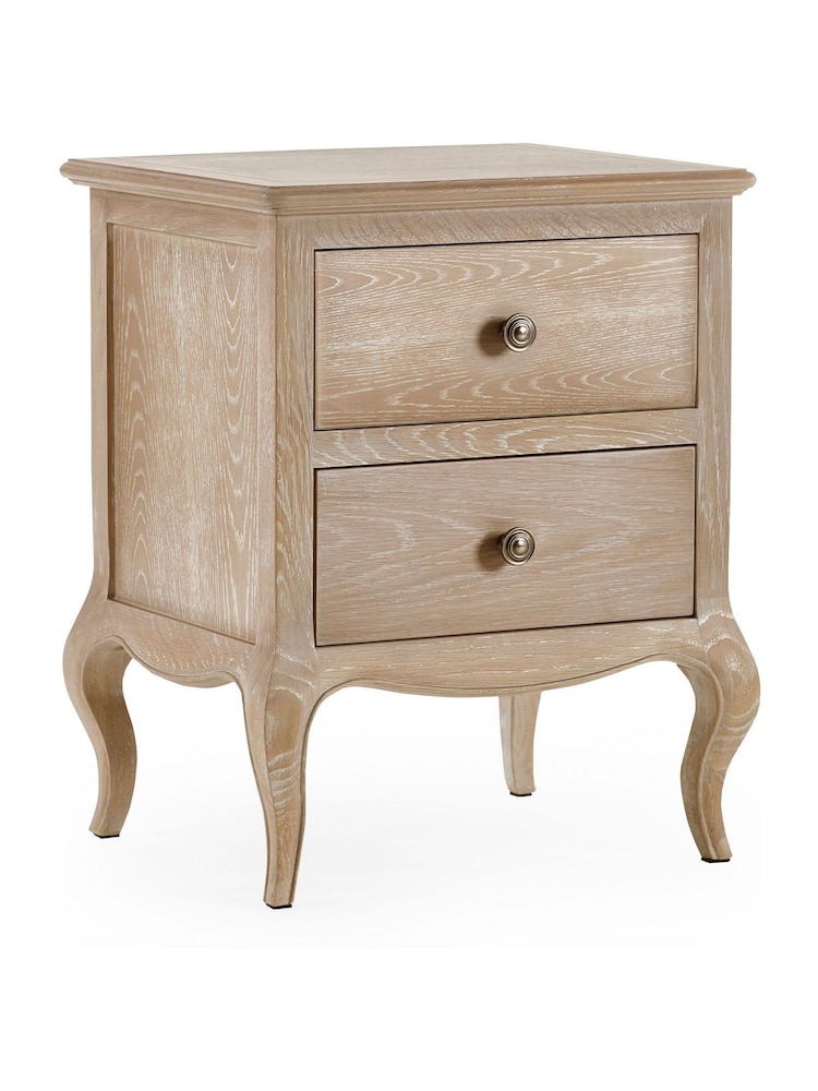 Julian Bowen Limed Oak Camille 2 Drawer Bedside - Image 2 of 5