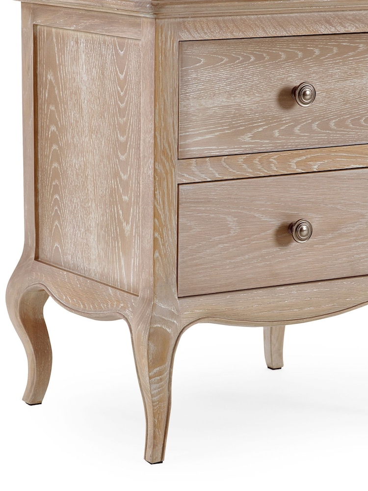 Julian Bowen Limed Oak Camille 2 Drawer Bedside - Image 5 of 5