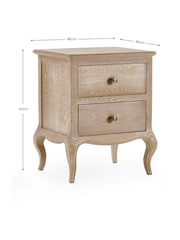 Julian Bowen Limed Oak Camille 2 Drawer Bedside Table - Image 7 of 8
