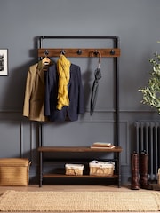Julian Bowen Black Brown Boston Hallway Stand With Bench - Image 1 of 6