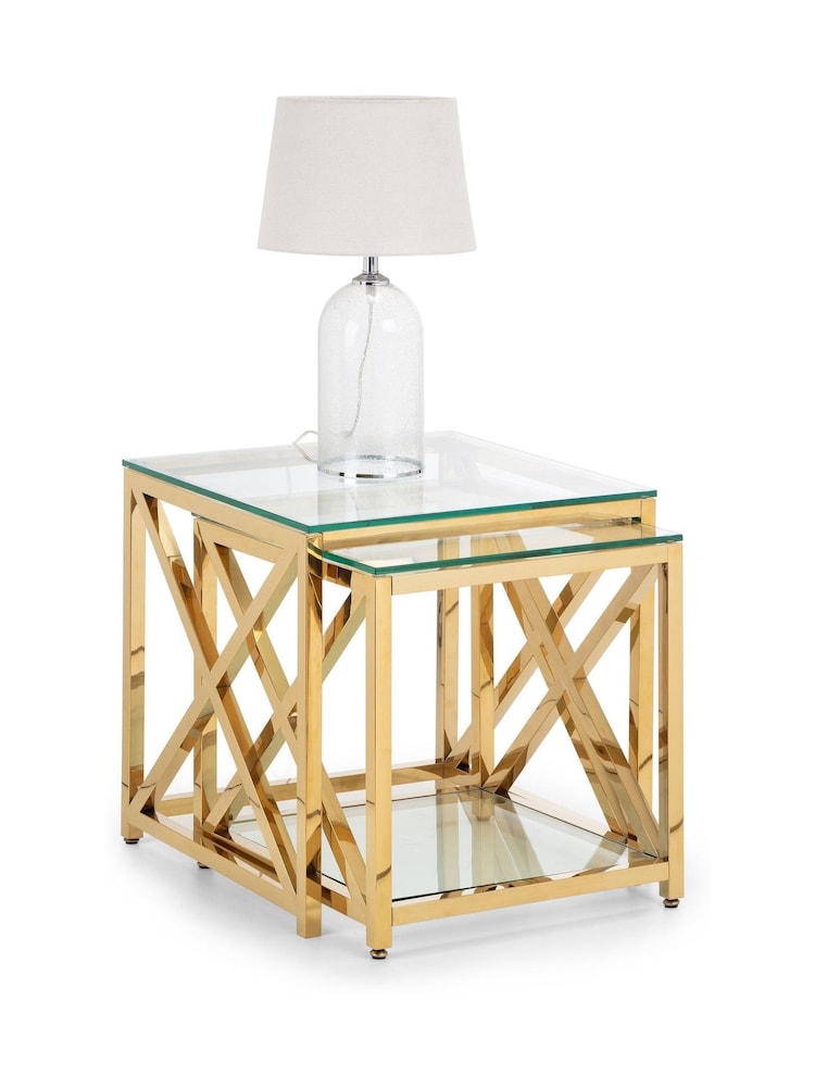 Julian Bowen Gold Miami Nest Of Table - Image 2 of 7