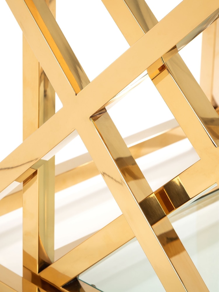 Julian Bowen Gold Miami Nest Of Table - Image 7 of 7