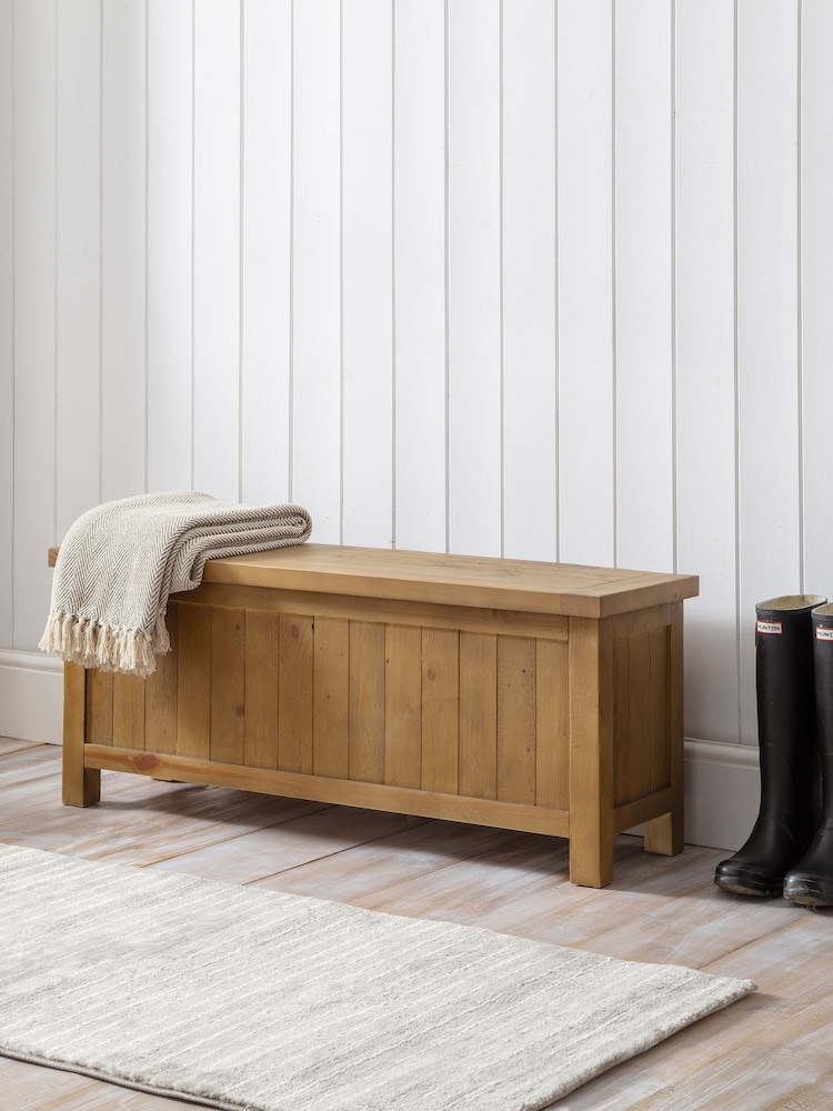 Julian Bowen Natural Aspen Storage Bench - Image 1 of 6