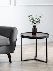 Julian Bowen Black Walnut Loft Lamp Table - Image 1 of 6