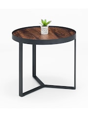 Julian Bowen Black Walnut Loft Lamp Table - Image 4 of 6