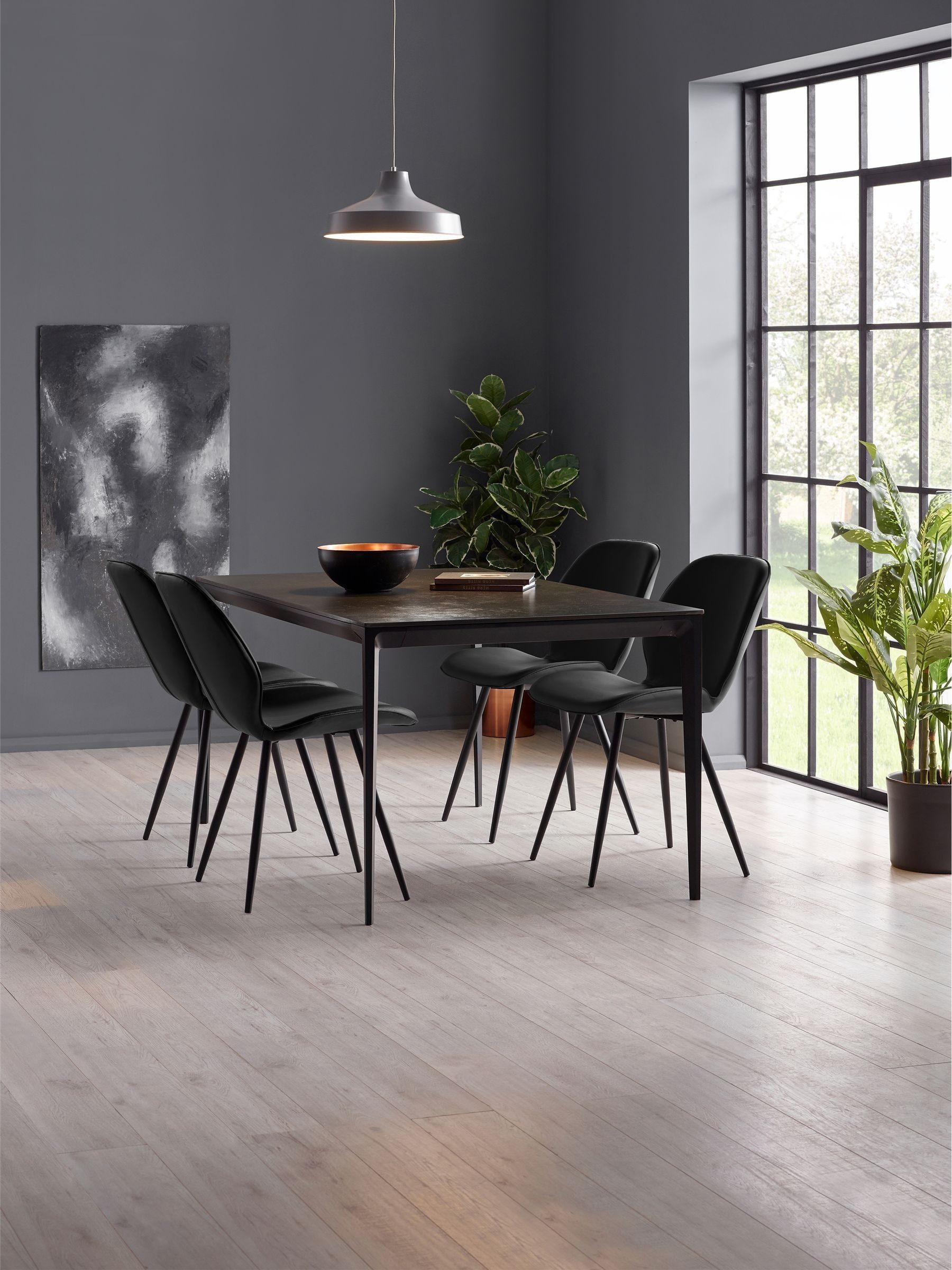 Julian Bowen Otto Dining Chair Set - Black - Steel - Set of 2 - Image 5