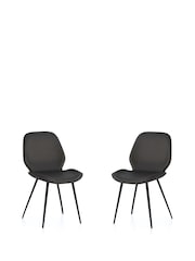 Julian Bowen Set of 2 Black Otto Dining Chairs - Image 10 of 15