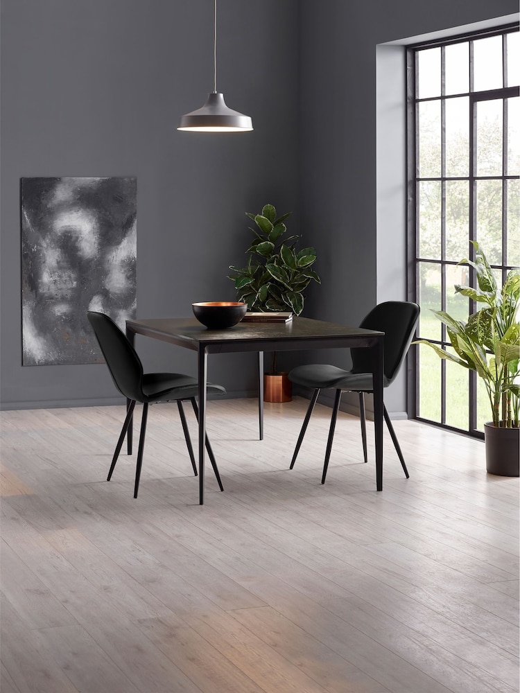 Julian Bowen Set of 2 Black Otto Dining Chairs - Image 2 of 15