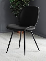 Julian Bowen Set of 2 Black Otto Dining Chairs - Image 3 of 15