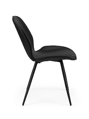 Julian Bowen Set of 2 Black Otto Dining Chairs - Image 5 of 15